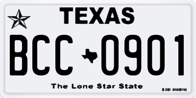 TX license plate BCC0901