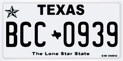TX license plate BCC0939
