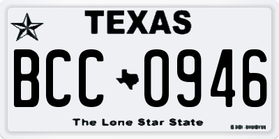 TX license plate BCC0946