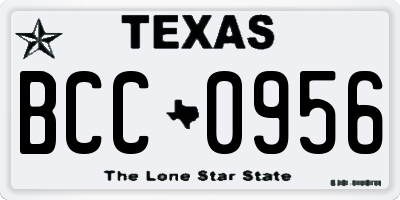 TX license plate BCC0956