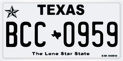 TX license plate BCC0959