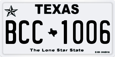TX license plate BCC1006