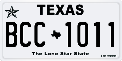 TX license plate BCC1011