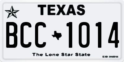 TX license plate BCC1014