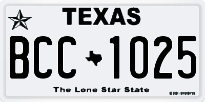 TX license plate BCC1025