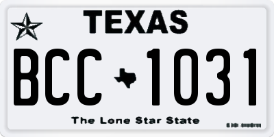 TX license plate BCC1031
