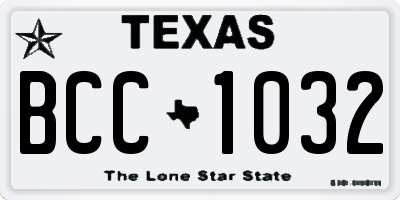 TX license plate BCC1032