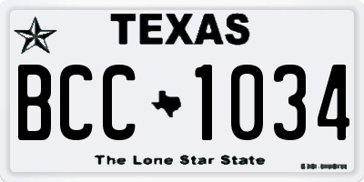 TX license plate BCC1034