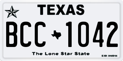 TX license plate BCC1042