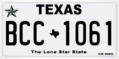 TX license plate BCC1061