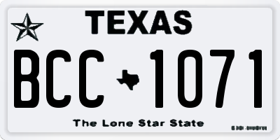 TX license plate BCC1071