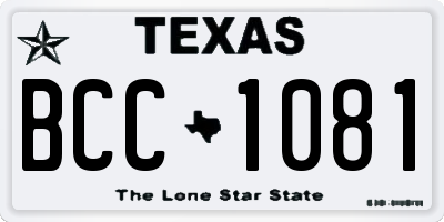 TX license plate BCC1081