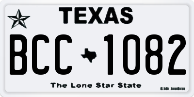TX license plate BCC1082