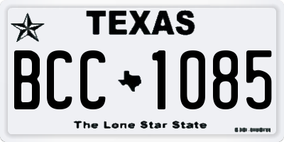 TX license plate BCC1085