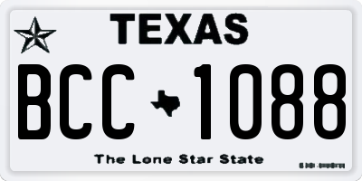 TX license plate BCC1088