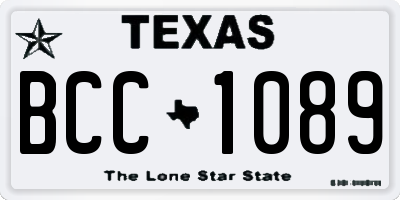 TX license plate BCC1089
