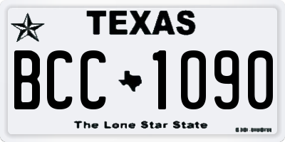 TX license plate BCC1090