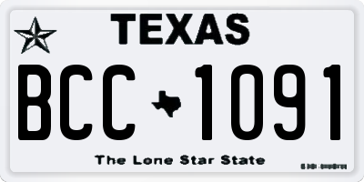 TX license plate BCC1091
