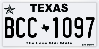 TX license plate BCC1097