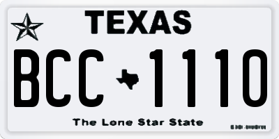 TX license plate BCC1110