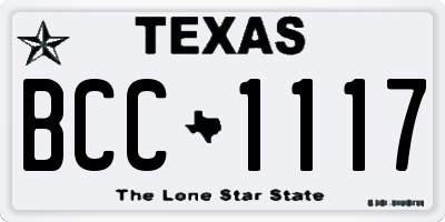 TX license plate BCC1117