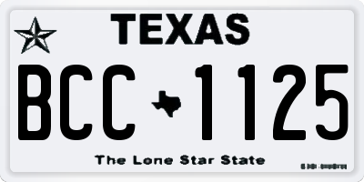 TX license plate BCC1125