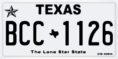 TX license plate BCC1126
