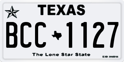 TX license plate BCC1127