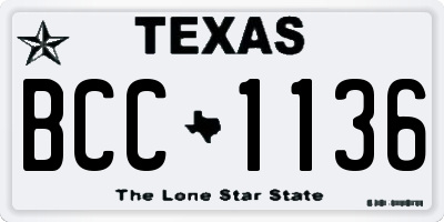 TX license plate BCC1136