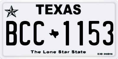 TX license plate BCC1153