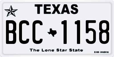 TX license plate BCC1158