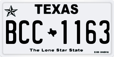 TX license plate BCC1163