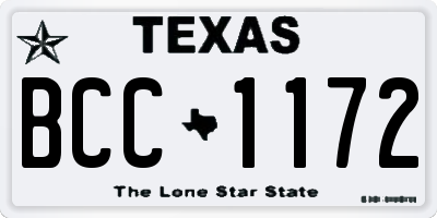TX license plate BCC1172