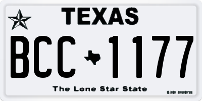 TX license plate BCC1177