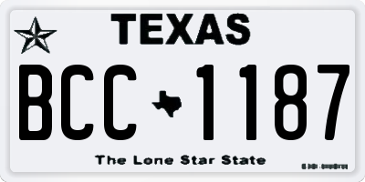 TX license plate BCC1187