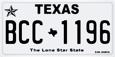 TX license plate BCC1196