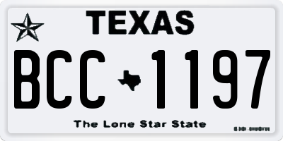 TX license plate BCC1197