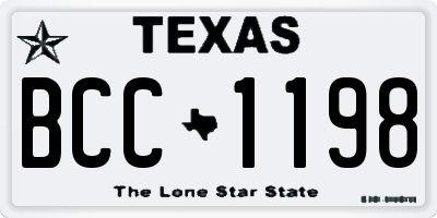 TX license plate BCC1198