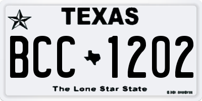 TX license plate BCC1202