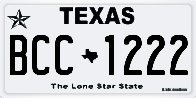 TX license plate BCC1222