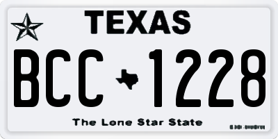 TX license plate BCC1228