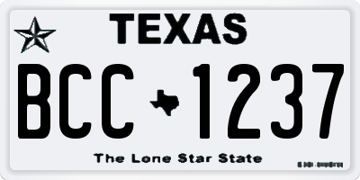 TX license plate BCC1237
