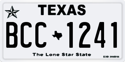 TX license plate BCC1241
