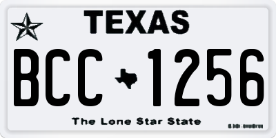 TX license plate BCC1256