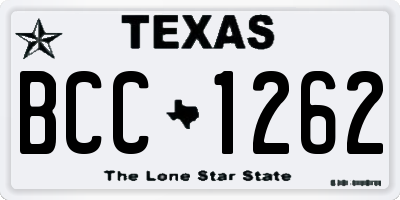 TX license plate BCC1262