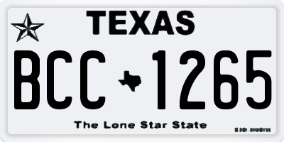 TX license plate BCC1265