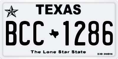 TX license plate BCC1286
