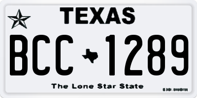 TX license plate BCC1289