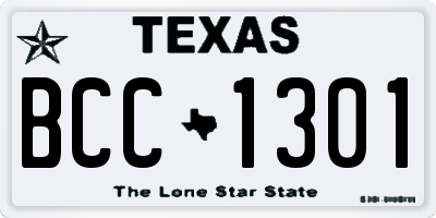 TX license plate BCC1301