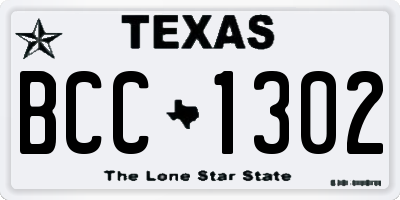 TX license plate BCC1302